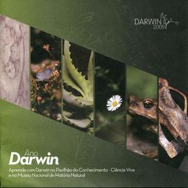 Folheto da Comemoração do Ano Darwin. Aprenda com Darwin no Pavilhão Do Conhecimento - Ciência Viva e no Museu Nacional de História Natural